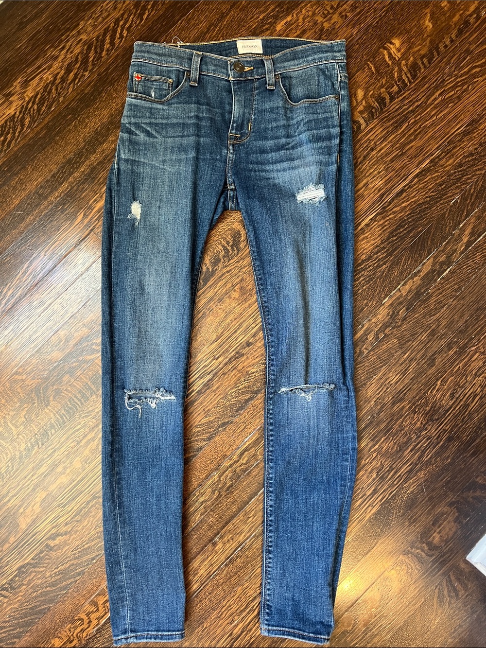 Hudson Jeans Women's Dark Blue Distressed Skinny Jeans